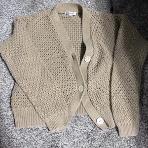 Madewell Tan Knit Cardigan Sweater